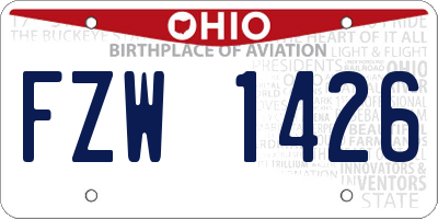 OH license plate FZW1426