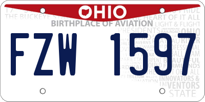 OH license plate FZW1597