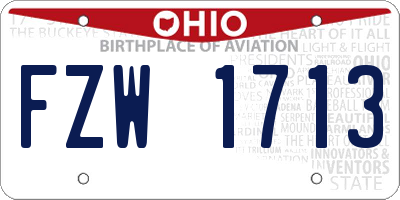 OH license plate FZW1713
