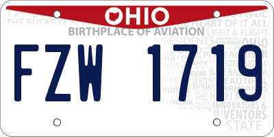 OH license plate FZW1719