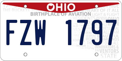 OH license plate FZW1797