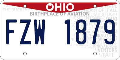 OH license plate FZW1879