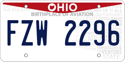 OH license plate FZW2296