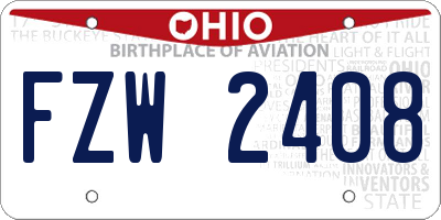 OH license plate FZW2408