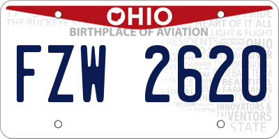 OH license plate FZW2620