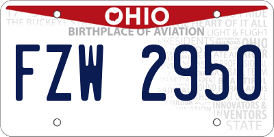 OH license plate FZW2950