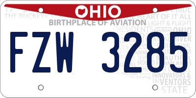 OH license plate FZW3285