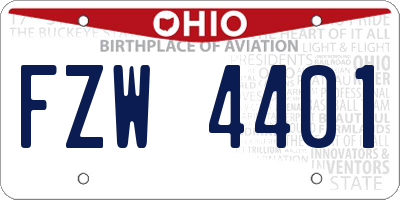 OH license plate FZW4401