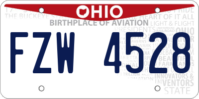 OH license plate FZW4528
