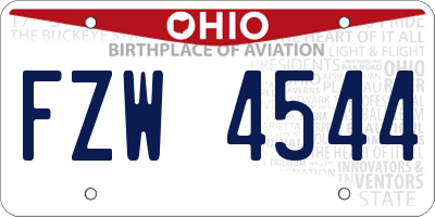 OH license plate FZW4544