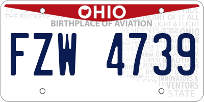OH license plate FZW4739