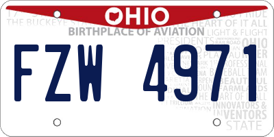 OH license plate FZW4971