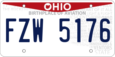 OH license plate FZW5176