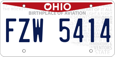 OH license plate FZW5414