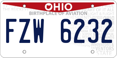OH license plate FZW6232