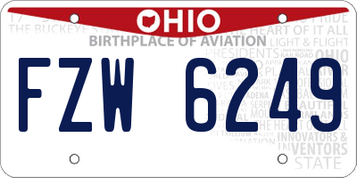 OH license plate FZW6249