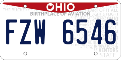 OH license plate FZW6546