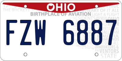 OH license plate FZW6887