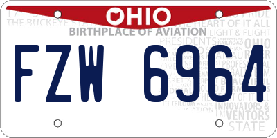 OH license plate FZW6964
