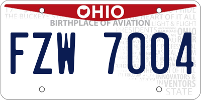 OH license plate FZW7004