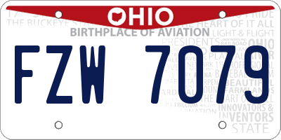 OH license plate FZW7079