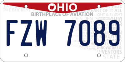 OH license plate FZW7089