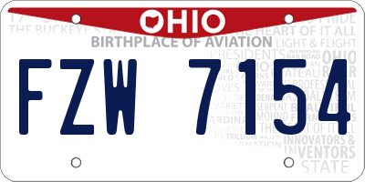 OH license plate FZW7154