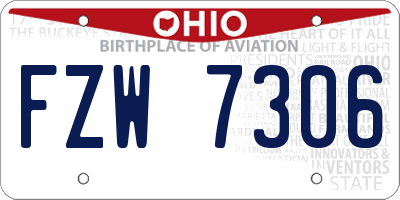 OH license plate FZW7306