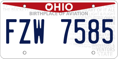 OH license plate FZW7585