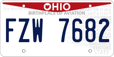 OH license plate FZW7682