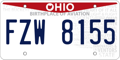 OH license plate FZW8155
