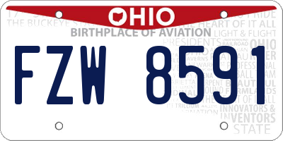 OH license plate FZW8591