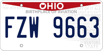 OH license plate FZW9663