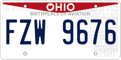 OH license plate FZW9676