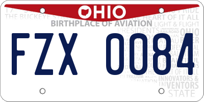 OH license plate FZX0084