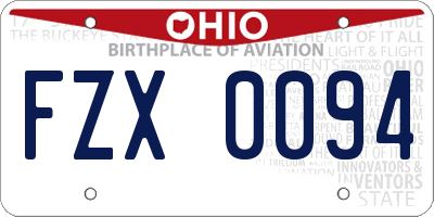 OH license plate FZX0094