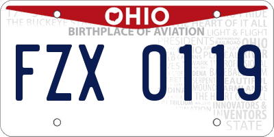 OH license plate FZX0119