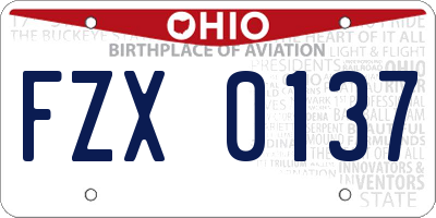 OH license plate FZX0137