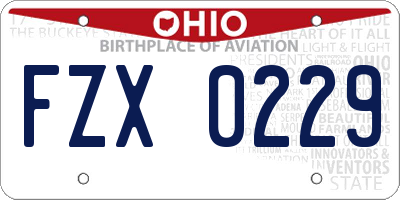 OH license plate FZX0229
