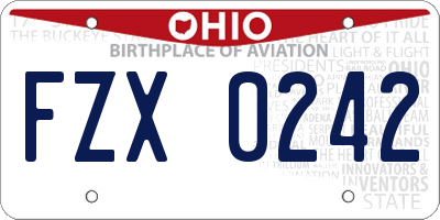 OH license plate FZX0242