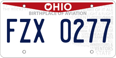 OH license plate FZX0277