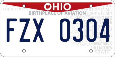 OH license plate FZX0304
