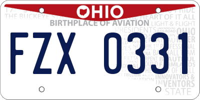 OH license plate FZX0331