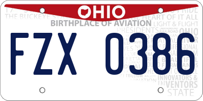 OH license plate FZX0386