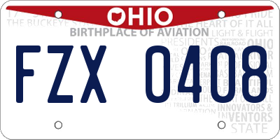 OH license plate FZX0408