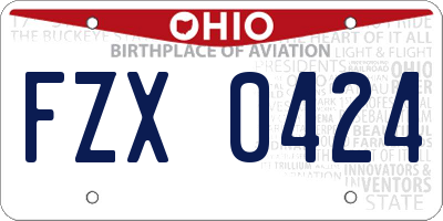 OH license plate FZX0424