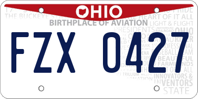 OH license plate FZX0427