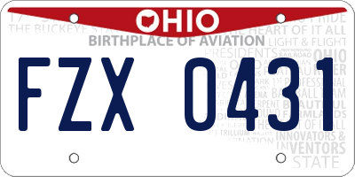 OH license plate FZX0431