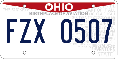 OH license plate FZX0507