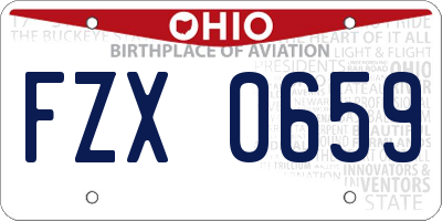 OH license plate FZX0659